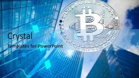  Presentation with smart city - Slide set consisting of agains skyscrapers - futuristic smart city background and a teal colored foreground