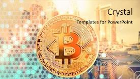  Presentation with smart city - Theme enhanced with agains skyscrapers - futuristic smart city background and a blonde colored foreground