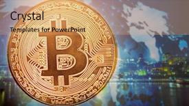  Presentation with smart city - Slide set featuring agains skyscrapers - futuristic smart city background and a  colored foreground