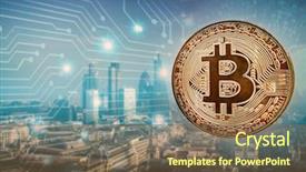  Presentation with smart city - Slide set with agains skyscrapers - futuristic smart city background and a  colored foreground