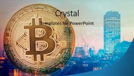  Presentation with smart city - PPT theme having agains skyscrapers - futuristic smart city background and a  colored foreground