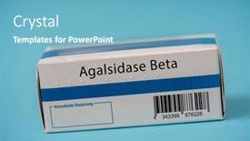  Presentation with medical therapy - Presentation design with agalsidase-beta-enzyme-replacement-therapy background and a teal colored foreground