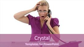  Presentation with news - Presentation theme with agape - woman receiving some shocking news background and a  colored foreground