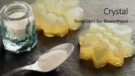 Presentation with citrus - PPT layouts consisting of agar agar citrus jelly dessert background and a mint green colored foreground