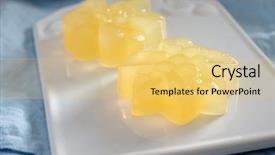  Presentation with agar media - PPT theme enhanced with abrorption - agar agar citrus jelly dessert background and a yellow colored foreground