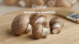  Presentation with coconut shell fresh whole - Amazing PPT layouts having agaricus bisporus - fresh chestnut mushrooms backdrop and a coral colored foreground