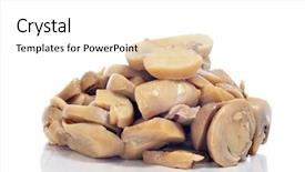  Presentation with bisporus - Colorful slide deck enhanced with agaricus bisporus - sliced mushrooms on a white backdrop and a white colored foreground