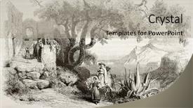  Presentation with view of the old port - Theme with agave - ischia island old view created background and a light gray colored foreground