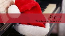  Presentation with musical instruments piano keys and - Cool new PPT layouts with jazz age - piano keys decorated with santa's backdrop and a crimson colored foreground