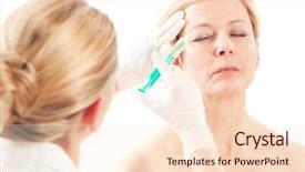  Presentation with epidural injection - Audience pleasing presentation theme consisting of age and beauty a doctor is doing the injection backdrop and a lemonade colored foreground