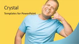  Presentation with arab - Presentation theme consisting of age arab man wearing blue background and a  colored foreground