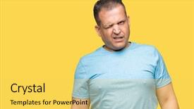  Presentation with arab - Slide deck enhanced with age arab man wearing blue background and a yellow colored foreground