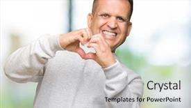  Presentation with hands the shape of a heart - Beautiful PPT layouts featuring age arab man wearing sport backdrop and a  colored foreground