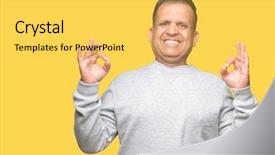  Presentation with arab - Audience pleasing slide set consisting of age arab man wearing sport backdrop and a  colored foreground