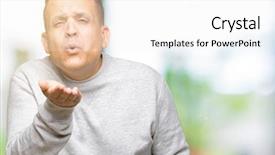  Presentation with kiss - Slide set having age arab man wearing sport background and a white colored foreground