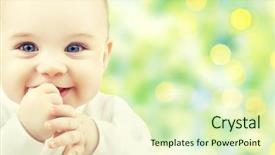  Presentation with green lights - PPT layouts with age concept - beautiful happy baby background and a soft green colored foreground