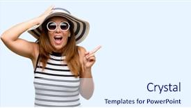  Presentation with cool - Slide deck consisting of age cool woman wearing summer background and a sky blue colored foreground