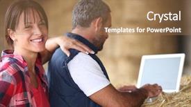  Presentation with farm - Amazing PPT theme having age couple in their farm backdrop and a coral colored foreground