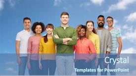  Presentation with race ethnicity - Audience pleasing slide deck consisting of age difference - diversity race ethnicity and people backdrop and a ocean colored foreground