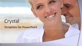  Presentation with companion - Beautiful slide deck featuring age difference - fine-looking blonde with companion backdrop and a coral colored foreground