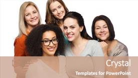  Presentation with diverse women - Audience pleasing PPT layouts consisting of age difference - friendship fashion body positive diverse backdrop and a coral colored foreground