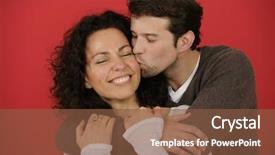  Presentation with valentines day - Presentation theme having age difference - valentines day happy man kissing background and a tawny brown colored foreground