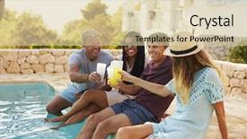  Presentation with black couples and children - Beautiful theme featuring age diversity - two couples make a toast backdrop and a lemonade colored foreground