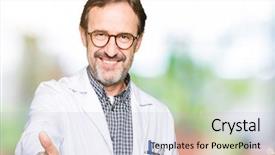  Presentation with medical business - Presentation consisting of age doctor men wearing medical background and a light blue colored foreground