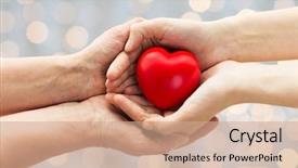  Presentation with family health - Beautiful PPT layouts featuring age family love and health backdrop and a coral colored foreground