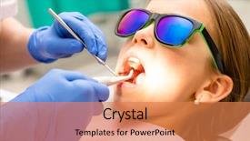  Presentation with pediatric dentist - Colorful PPT theme enhanced with age girl in pediatric dental backdrop and a coral colored foreground
