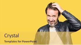  Presentation with black hand - Presentation featuring age handsome man wearing black background and a  colored foreground