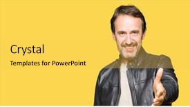  Presentation with casino black jack sound - Presentation theme consisting of age handsome man wearing black background and a yellow colored foreground