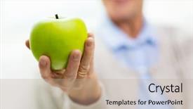  Presentation with health diet - Slide deck with age healthy eating food diet background and a coral colored foreground