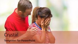  Presentation with love - Slide set consisting of age hispanic couple in love background and a  colored foreground