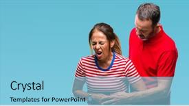  Presentation with stomach disease - Colorful theme enhanced with age hispanic couple in love backdrop and a  colored foreground