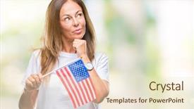  Presentation with middle america - Slides with age hispanic woman holding flag background and a cream colored foreground