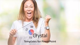  Presentation with korea flag - Slide deck with age hispanic woman holding flag background and a  colored foreground