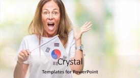  Presentation with korea flag - Audience pleasing slide set consisting of age hispanic woman holding flag backdrop and a  colored foreground