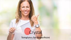  Presentation with japan flag - Presentation theme enhanced with age hispanic woman holding flag background and a  colored foreground