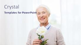  Presentation with rose flower - Slide deck enhanced with age-holidays-and-people-concept background and a sky blue colored foreground