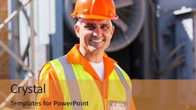  Presentation with electrician - Slides featuring age male electrician in electrical background and a gold colored foreground