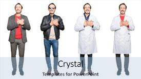  Presentation with man head in hands - PPT theme having age man wearing different look background and a light blue colored foreground