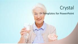  Presentation with elderly health - Audience pleasing slide deck consisting of age medicine health care backdrop and a cool aqua colored foreground