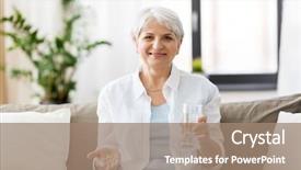  Presentation with water glass - Theme having age medicine healthcare and people background and a coral colored foreground