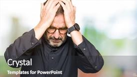  Presentation with migraine - Colorful PPT theme enhanced with age priest man wearing catholic backdrop and a dark gray colored foreground