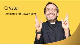  Presentation with hope enviorment - Theme enhanced with age priest man wearing catholic background and a yellow colored foreground