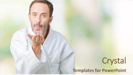  Presentation with kiss - Slides having age senior man wearing kimono background and a  colored foreground