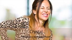  Presentation with hand print - Beautiful PPT theme featuring age woman wearing leopard animal backdrop and a coral colored foreground