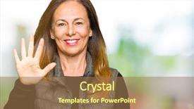  Presentation with number - Amazing presentation theme having age woman wearing winter vest backdrop and a  colored foreground