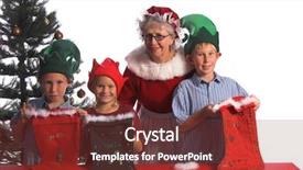  Presentation with young children - Slide deck featuring aged 6 - 12 wearing elf background and a tawny brown colored foreground